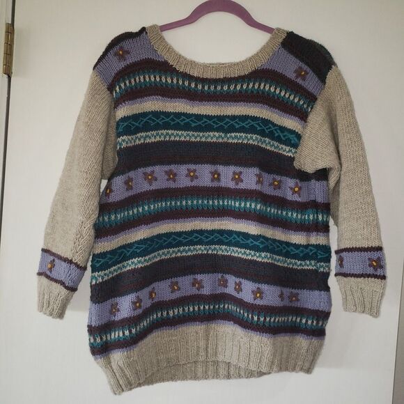 Once Upon A Sheep Handknits Womens Small 3/4‎ Sleeve Sweater EUC - Picture 1 of 11